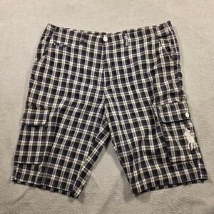 Polo Ralph Lauren Cargo Shorts Mens 40x12 Blue Plaid Gorpcore Outdoor Streetwear